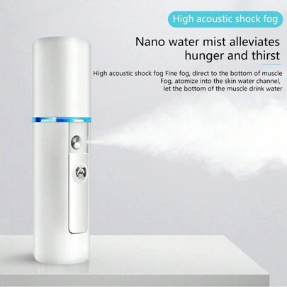 便携式纳米雾化补水喷雾器、手持式面部蒸汽机保湿美容工具、迷你加湿器