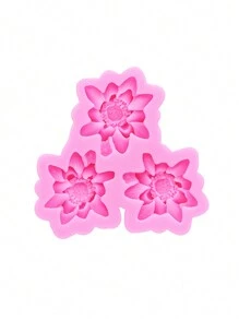 1 peça de molde de silicone líquido rosa, acessório de joia de resina de flor de lótus e ouro roxo realista para fazer grampos de cabelo, laços de cabelo, tamancos vazados, decoração de cristal de resina epóxi, artesanato de argila faça você mesmo - Rosa - Ver 14
