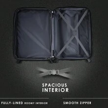 ABS Hard Shell Travel Trolley Suitcase 4 Wheel Luggage Set Hand Luggage, 24", (Black) Travel Suitcase Suitcases Suit Case Durable Travel Luggage Waterproof Winter Holiday Women Travel Essentials Suitcase Set Luggage Set - Multicolor - View 3