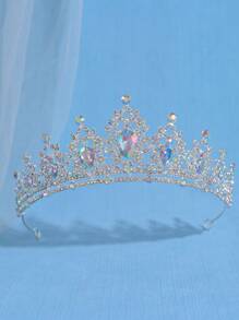 1 Stück elegante Strass-Barockkrone für Frauen, Braut-Haarzubehör, luxuriöse Krone geeignet für Bälle, Partys und Veranstaltungen von Frauen