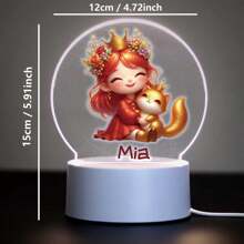 1pc Custom Personalized Table Lamp Night Light Customized Cartoon Princesses And Animals 3D Night Light Toy Acrylic Night Lights Gift For Home Room Decoration Night Light Usb Powered & Battery Operated Optical Illusion Table Lamp With Remote Control Perfect Gift Send To Girls For Valentine's Day, Easter, Christmas Unique Room Decor, Fun And Adorable Nightlight Gifts Birthday Graduation Home Decor Back To School School Supplies,Christmas Gift Supplies