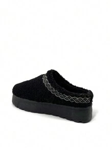 RevReal Cozy Sherpa Slip-On Shoes: Comfort Meets Style - Black - View 3