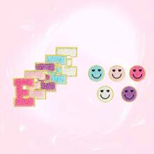 4/5/10/26pcs A-Z English Letter Chenille 2.28inch Iron On Sew On Patches Appliques For Clothes, Jackets, Hats, Books, Backpacks - Team Alphabet Self-Adhesive DIY Embroidered Fabric Stickers