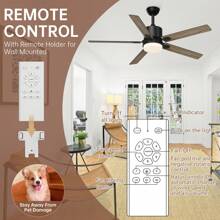 Ceiling Fan With Light And Remote Control, 52 ''Modern Ceiling Fan 6-Speed Reversible, Suitable For Outdoor Terraces, Bedrooms, And Living Rooms - Beige - View 6