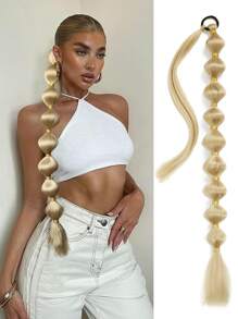 1pc Black Brown Khaki Gold Burgundy Long Bubble Ponytail Extension For Women 28Inch 34Inch Ponytail Extension Afro Puff Ponytail Extension Protective Style Black Ponytail Halloween Christmas Hair Extensions Kinky Straight Lantern Ponytail Wrap Around Ponytail With Hair Tie