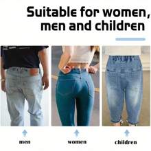 Unisex Adjustable Waist Belt Cincher Set - No Sew Pants Button Adjuster - Multicolor - View 9