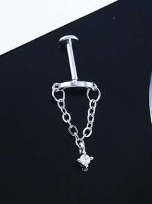 CIZME 2 chiếc khuyên tai xỏ lỗ xoắn ốc nhỏ cho phụ nữ bằng thép không gỉ vàng bạc, khuyên tai phẳng, khuyên tai xoắn ốc ẩn, khuyên tai đính đá không gây dị ứng, trang sức - Hoa tai - Xem 4