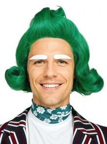 Heat-Resistant Long Wavy Green Cosplay Wig For Autumn Festival, St.Patrick's Day Wig, Carnivals & Comic Conventions - Rose Net Cap