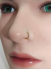 1 Stück Chirurgenstahl vergoldeter Nasenring, minimalistischer bunter kubischer Zirkonia Nasenring, 0,6 cm/0,8 cm/1 cm Scharnier Lippen Ring Knorpel Ohrringe Nasen Septum Ring, geeignet für Frauen Party, Urlaubskleidung, Piercing Schmuck, ideal als Valentinstag, Muttertag, Thanksgiving, Geburtstag Geschenk, Bar, Reise, Arbeit, Date, Alltag Tragen, Nasenring, Ohrringe, Lippenring, Knorpel Ohrringe