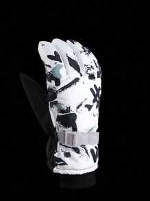 Warm Windproof Motorcycle Gloves, Unisex Thermal Ski Gloves For Riding