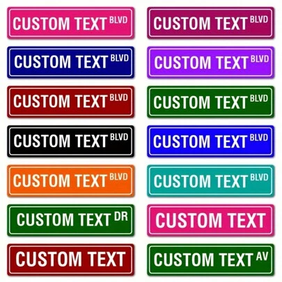 1pc Customizable Metal Street Sign, 4x16 Inch, Vintage Home Decor, Personalized Iron Wall Art, Horizontal, Lightweight, Frameless, Suitable For Garage And Home Decoration, Multi-Functional, Durable, Anti-Mold, Ornamental, Exquisite, Stylish, Adorable, Modern, Custom, Unique, Personalized, Ideal Gifts For Her, Her, Boyfriend, Girlfriend, Dad, Mom, Family, Friends, Son, Daughter, Kids, For Birthdays, For Housewarming, For Graduation, Kitchen, Dining Room, Bedroom, Office, Living Room, Home, Garden, Tea Room, Outdoor Living