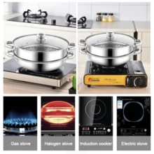 1pc, Steamer Pot, Stainless Steel Steaming And Cooking Integrated Pot With Lid, Universal For Induction Cooker, Gas Stove, And Electric Stove, Kitchen Utensils, Kitchen Gadgets, Kitchen Accessories, Home Kitchen Items - View 8