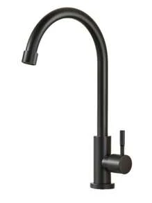 1 pièce Robinet de lavabo de salle de bain en acier inoxydable à levier unique et mono-trou, robinet d'eau chaude et froide, robinet de lavabo de salle de bain à poignée unique, mitigeur de lavabo noir brossé, or, robinet de lavabo de buanderie à eau froide et chaude mélangée, robinet de lavabo de salle de bain