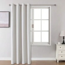 1pc/2pcs Blackout Curtains, Faux Linen Textured Curtains For Living Room, Bedroom, 100% Blackout Curtain Panels, Lightweight Thermal Insulated Drapes With Grommet Top, 84", 72", 63" Length, 2 Panels Set Available