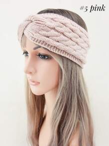 1-3条装女士毛绒发带，针织面料，纯色针织绒毛蓬松发带，加宽头巾耳罩，适合秋冬季节、户外运动跑步，情人节生日礼物，送给女友、闺蜜、年轻女孩的时尚发饰女士发带 - B款 - 查看 4