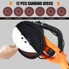 Homasis Electric Foldable Drywall Sander 750W Variable Speed W/Automatic Vacuum & Lights - US A Type Plug(110-127V) - View 8