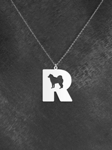 Classic Dog Shaped Customized A-Z Letter Pendant Necklace Stainless Steel Personalized Letters Choker Jewelry Suitable For Unique Gifts For Dog Enthusiasts