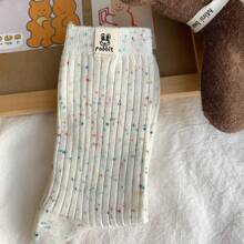 4 Pairs Women Solid Color Mid-Calf Socks, Casual Breathable Fashion Socks, Women Ankle Socks & Tights, Merla Mid-Calf Socks, Autumn/Winter