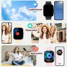 Smart Watch,Multifunctional Sports Smartwatch For Men And Women, With Call & Message Notifications, Customizable Watch Faces, Multiple Sports Modes, Compatible With Android & IOS - pink-two straps - 查看 6
