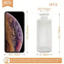 Bộ 4 lọ hoa thủy tinh Giáng sinh, đồ trang trí trung tâm cổ điển, đồ trang trí bàn chai lọ cổ điển cho đám cưới, tiệc chiêu đãi, đồ trang trí nhà cửa, quà tặng Halloween, đồ trang trí nhà cửa, quà tặng năm mới - Trong sáng - Xem 3