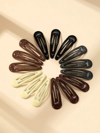 15 piezas Nuevos pasadores de pelo con forma de gota de agua, pinzas para flequillo de color caramelo, pinzas de garra, pasadores de pelo, accesorios escolares, accesorios para el cabello, accesorios para la cabeza, accesorios para el cabello para mujeres