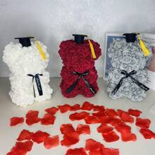 1 件玫瑰熊与医生帽创意毕业礼物，毛绒泰迪熊适合派对、周年纪念、生日、毕业典礼 - 多色 - 查看 6