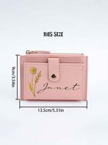 1 pièce Portefeuille et porte-cartes pour dames avec motif et nom personnalisés, style mignon, mature, de femme de bureau, porte-monnaie. Cadeau de Noël, de Pâques, de Saint-Valentin parfait pour la petite amie. Sacs et portefeuilles pour femmes