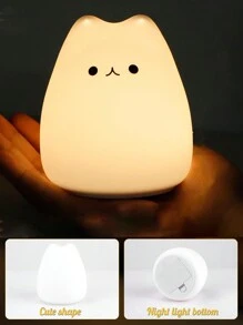 Silikonowa lampka nocna LED dla dzieci, wielokolorowe światło, kot, wieloryb, przenośna lampka nocna, idealny wielokolorowy prezent dla kobiet, niemowląt, dzieci, małych dzieci i nastolatek - RGB 7 kolorów - Zobacz 7