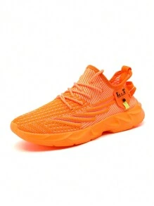 Baskets hommes Chaussures de course sur route à lame antidérapante, maille respirante. Chaussures de sport légères pour la gym, l'entraînement et la marche. mode jeune, style basket street. Couleur orange