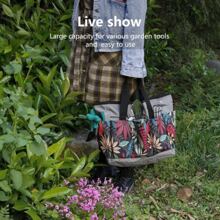 (Flowered)Garden Tool Set, Garden Tote Bag With Multiple Pockets For Gardening Tool Kit, Garden Tool Bag