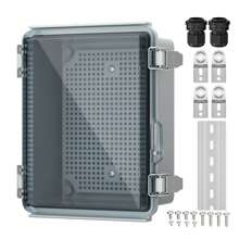 1Set Outdoor WiFi Enclosure Weatherproof Locking Outdoor WiFi Box Plastic Waterproof Switch Router Enclosure Box 8.7x6.7x4.3 - Transparent Gray - View 6