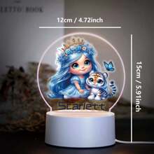 1pc Custom Personalized Table Lamp Night Light Customized Cartoon Princesses And Animals 3D Night Light Toy Acrylic Night Lights Gift For Home Room Decoration Night Light Usb Powered & Battery Operated Optical Illusion Table Lamp With Remote Control Perfect Gift Send To Girls For Valentine's Day, Easter, Christmas Unique Room Decor, Fun And Adorable Nightlight Gifts Birthday Graduation Home Decor Back To School School Supplies,Christmas Gift Supplies