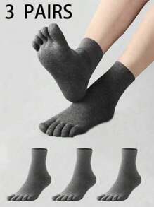 5pcs/3pcs Upgraded Toe Socks Series For Men, Anti-Bacterial & Odor-Resistant Business Socks, Suitable For Sports, Men And Women, Warm, Comfortable, Casual, Extra Stretch, Soft Sole, Thick, Breathable, Odor Control, Mid-Calf, Suitable For Daily Life And Glacier Sports