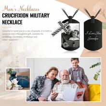 1pc Personalized Necklace, Custom Carved Black And White Photo, Custom Text, Durable Stainless Steel Chain, Sincere Family Custom Necklace - Perfect Romantic Valentine's Day, Father Plot, Christmas Custom Gift, Suitable For Giving To Loved Ones, Father Grandparents Of Loved Ones, Suitable For Personalized Christmas, Birthday, Anniversary, Father's Day Gift