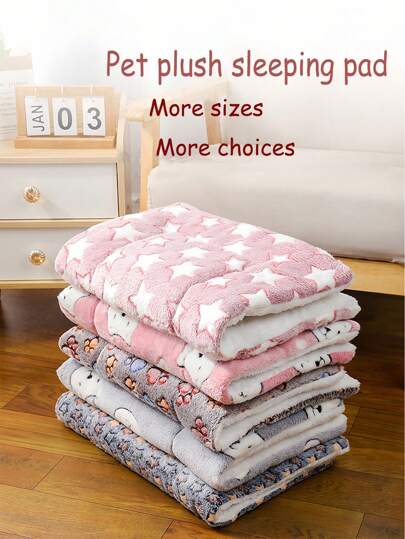 豪华厚毛绒宠物毯，厚实温暖，透气柔软舒适宠物猫狗床垫，可机洗，冬季适合所有尺寸宠物的舒适室内毯