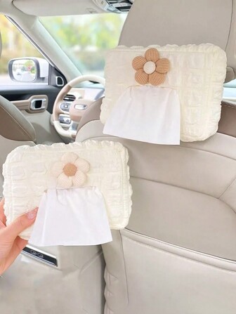Car Tissue Box, Puff Style Tissue Box, Car Seat Hanging Tissue Box Holder, Cute Minimalist High-End Car Interior Decoration Tissue Box