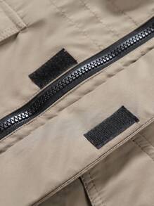 春秋季男士加厚保暖防水透气连帽户外夹克，保暖内衬，中长宽松版型