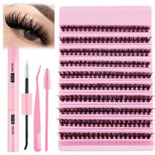 200/280 Clusters High Capacity DIY Individual Eyelash Extensions, 8-16mm D Curl Eyelash Extension Kit With Lash Tools, Glue And Sealant, Faux Mink Lashes, Natural Look And Lightweight, Reusable, Great Gift For Women
