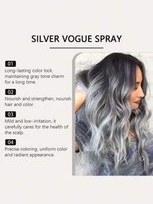1 Box Of 30ml Silver-Gray Hair Spray, Locks In Color Without Damaging The Hair, Long-Lasting Nourishing Plant Extract Hair Care Fashionable Hair Color Hair Spray, Popular Neutral Hair Dye, Suitable For Both Women And Men