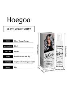 1 Box Of 30ml Silver-Gray Hair Spray, Locks In Color Without Damaging The Hair, Long-Lasting Nourishing Plant Extract Hair Care Fashionable Hair Color Hair Spray, Popular Neutral Hair Dye, Suitable For Both Women And Men
