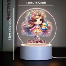 1pc Custom Personalized Table Lamp Night Light Customized Cartoon Princesses And Animals 3D Night Light Toy Acrylic Night Lights Gift For Home Room Decoration Night Light Usb Powered & Battery Operated Optical Illusion Table Lamp With Remote Control Perfect Gift Send To Girls For Valentine's Day, Easter, Christmas Unique Room Decor, Fun And Adorable Nightlight Gifts Birthday Graduation Home Decor Back To School School Supplies,Christmas Gift Supplies