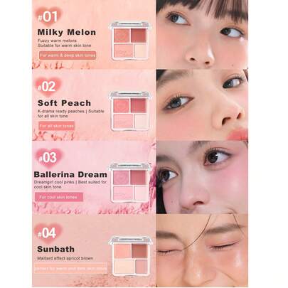 JUDYDOLL 二合一腮红和高光调色板 9g，腮红和高光粉盒，奶油腮红和粉状高光粉，亮泽，自然妆容，适合所有场合：约会、婚礼、派对、日常穿着。送给朋友、女朋友和自己的多功能特别礼物。