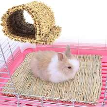 1pc Pet Rabbit/Hamster Woven Grass Mat, Pet Grass Pad, Grass Nest, Straw Woven Pet Bed - Multicolor - View 7