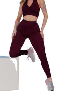 Kit 4 Suplex Women's Leggings - 酒紅色 - 查看 2
