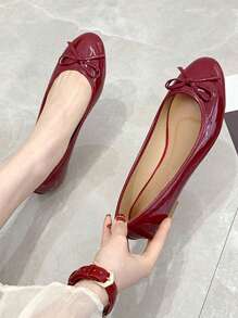 女士高档温柔平底鞋女四季低跟低鞋面软皮妈妈鞋女多色可选休闲舒适鞋子 - 紅色 - 查看 2