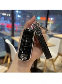 2 件装软质 PVC 汽车钥匙扣保护套 适用于 Axela Atenza CX3/CX4 钥匙链扣 - 黑與白 - 查看 2