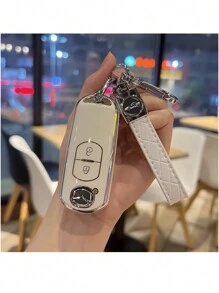 2 件装软质 PVC 汽车钥匙扣保护套 适用于 Axela Atenza CX3/CX4 钥匙链扣 - 黑與白 - 查看 4