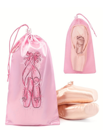 1/3pcs Portable Mesh Dance Bag, Shoes Storage Bag For Ballet Dance Bag With Drawstring, Reusable High Quality Dance Shoe Bag