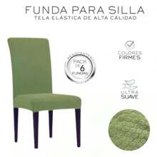6 Fundas Elástica Cubre Silla Comedor Strech Ajustable - Verde Oliva - Ver 3