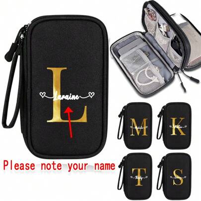 Customized Exclusive Digital Storage Bag, Power Bank, Mouse, Charger, Data Cable, Mobile Power, Hard Drive Case, Protective Cover, Travel Cord Storage Pouch For Electronics And Organizer Bag Portable Cable Management For Travel And Home